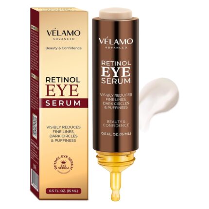 Retinol Eye Cream Anti Aging: Under Eye Cream for Dark Circles and Puffiness Bags - Retinol Eye Serum - Under Eye Serum with Caffeine and Hyaluronic Acid - Visibly Reduces Wrinkles Fine Lines(15ML)